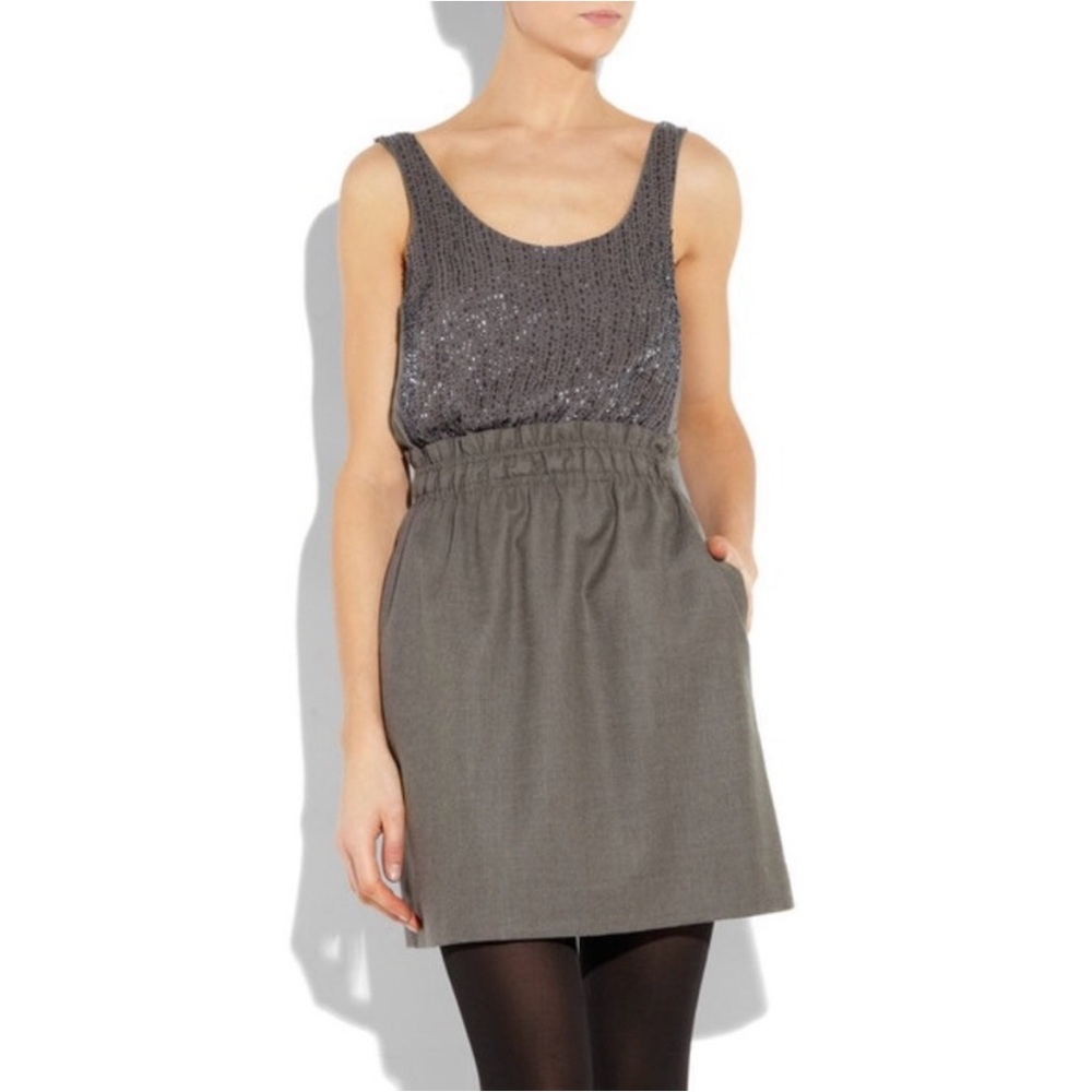 J.Crew beaded "Aurelia" dress in gray, size 4